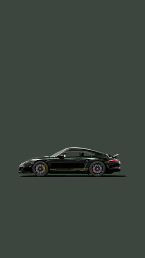 Mørkegrøn Porsche 911 Kunstværk — Grøn æstetik Wallpapers