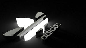 Monokromt Adidas-brandlogo tapet — True Black Wallpapers