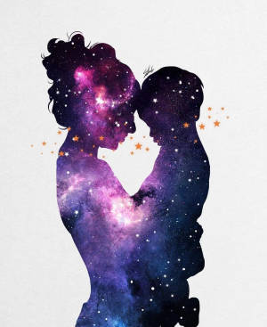 Mor og datter galaksegrafik — Galaxy telefon Wallpapers