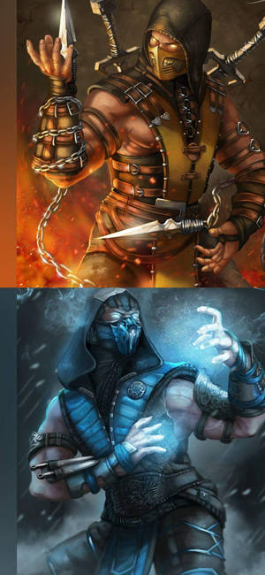 Mortal Kombat Scorpion vs Sub Zero Telefon — iPhone 16 Pro Max Wallpapers