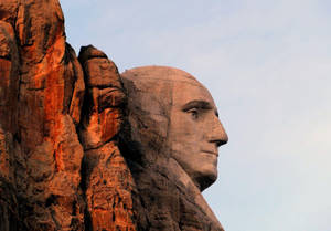 Mount Rushmore Abraham Lincoln i den gyldne time