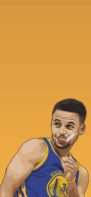 Stephen Curry tegneserie — Galaxy S25 Wallpapers
