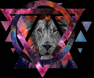 Galakseløve geometrisk kunst wallpaper — Galakse løve GIF Wallpapers