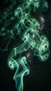 Æterisk grøn røg med sølvglitter. — Slytherin æstetik Wallpapers
