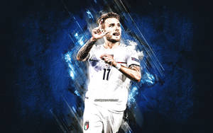 Nærbillede af Ciro Immobile fokuseret på kampen — 16:10 Wallpapers