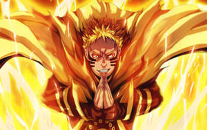 Naruto Baryon Mode gule flammer — Naruto baryon-tilstand Wallpapers