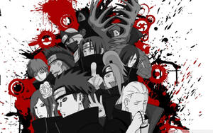 Naruto-karakterer Akatsuki gråtoner baggrund — Naruto karakterer Wallpapers
