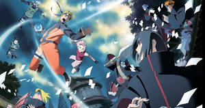 Naruto-karakterer Konoha mod Akatsuki baggrund — Naruto karakterer Wallpapers