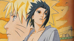 Naruto og Sasuke tegning tapet — Naruto karakterer Wallpapers