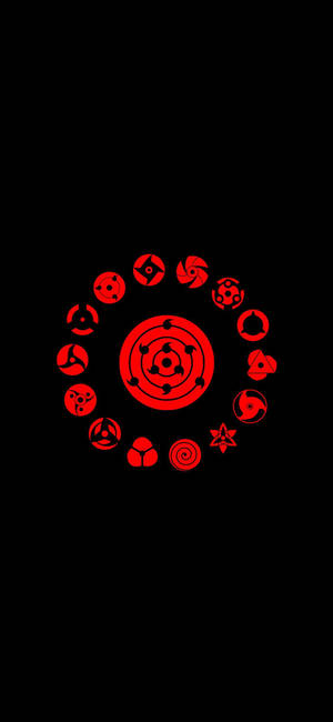 Naruto Sharingan symboler iPhone tapet — iPhone 18 Pro Max Wallpapers