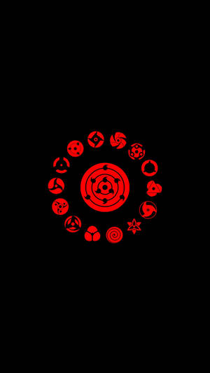 Naruto symbol sort rød tapet — Naruto symbol Wallpapers