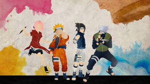 Naruto Team 7 Plakat Digital Kunst baggrund — Naruto plakat Wallpapers