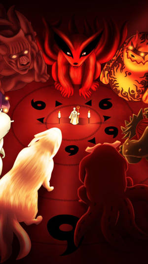 Naruto-telefon med chibi-udgaver af haleløverne — Anime telefon Wallpapers