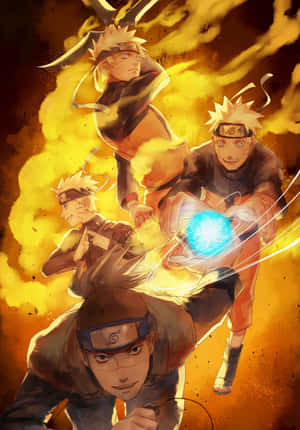 Naruto Uzumaki klar til aktion i en dristig, dynamisk telefonskærm — iPad 10. generation Wallpapers