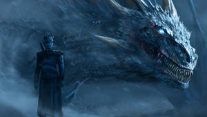 Game of Thrones Natteherre og drage tapet. — 1600x900 Wallpapers