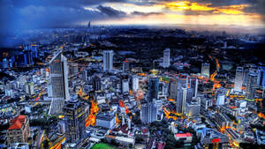 Kuala Lumpur bybillede med filtrerede effekter tapet.