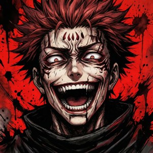 Kaneki griner vanvittigt i en kaotisk blækstil — Pixel Watch Wallpapers