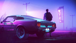 Neon Lilla Æstetisk Ford Mustang