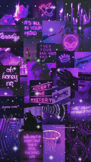 Æstetisk lilla baggrund — Neon lilla Wallpapers