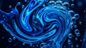 Abstrakt neonblå væskesvirvel — Neon blå Wallpapers