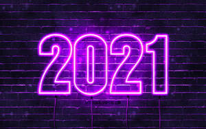 Neonlilla Godt Nytår 2021 Hilsen — Neon lilla Wallpapers