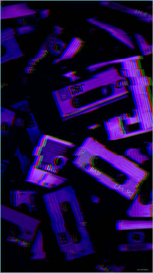 Neonlilla kassettebånd i alternativ æstetik — Alternativ æstetik Wallpapers