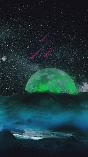 Neonmåne-meteoritter baggrundsbillede — Neon måne Wallpapers