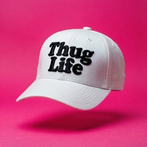 Svævende thug life-hat på neonrosa baggrund til dristig baggrund. — Tecno Phantom V Flip Wallpapers