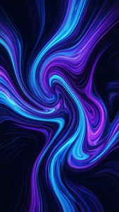 Levende abstrakt væske-kunst med neonblå og lilla virvler på mørk baggrund, perfekt til iPhone Xs.