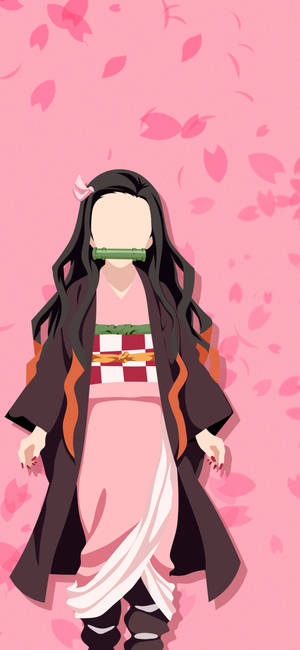 Nezuko-telefon vektorkunst — Galaxy Note Wallpapers