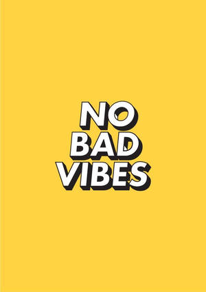 No Bad Vibes Sød Pastelgul Æstetisk Citat — Pastelgul æstetik Wallpapers