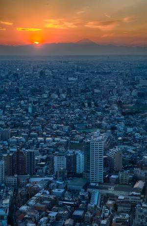 Solnedgang i Tokyo Japan telefonbaggrund — Honor MagicPad 3 Pro 12.3 Wallpapers