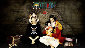 One Piece Skrivebordsbaggrund Dragon og Roger — One piece skrivebord Wallpapers