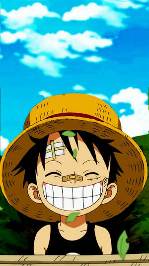 One Piece Telefonbaggrund Ung Luffy Skadet — One piece telefon Wallpapers