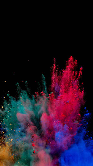 AMOLED-baggrundsbillede af pulver i forskellige farver.