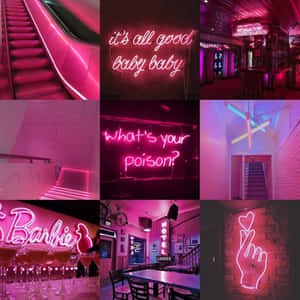 Neonlyserosa æstetiske billeder — Lys pink æstetik Wallpapers