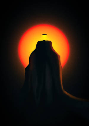 Pastel alien UFO ved solnedgang baggrund — Oppo Pad 6 Wallpapers