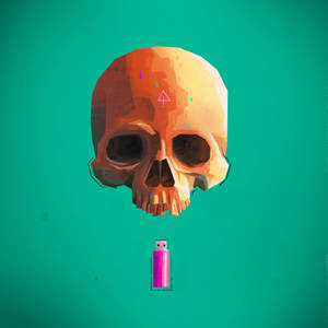 Orange Tengkorak Grøn Baggrund USB — Kold Wallpapers
