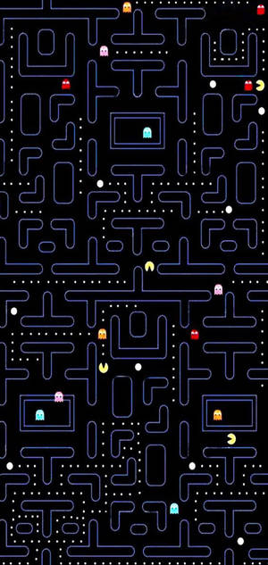 Galaxy S10 Plus Pac-Man spilgrænseflade baggrund — iPhone 13 Pro Max Wallpapers