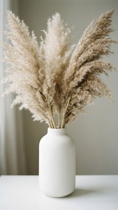Hvid vase med tørret pampasgræs, boho-minimalistisk æstetik. — iPhone 7 Wallpapers