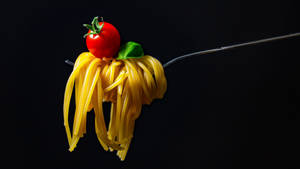 Pasta på gaffel wallpaper — Dæmpet Wallpapers