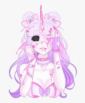 Pastel Goth-pige med horn tapet — Motorola Razr 70 Ultra Wallpapers
