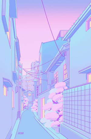 Pastel Japansk Æstetik Af En Tom Gyde — Honor MagicPad4 Wallpapers