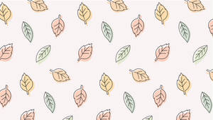 Pastelfarvede blade æstetisk mønster tapet — Pastel æstetik Wallpapers