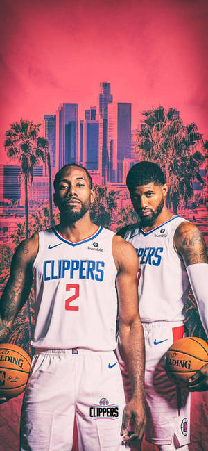 Paul George og Kawhi Leonard telefonbaggrund — iPhone 12 Wallpapers