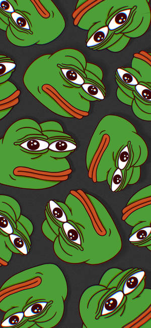 Pepe the frog grønt mønster baggrund — iPhone 16 Pro Wallpapers