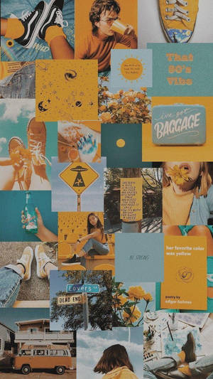 Pige orange æstetisk collage — Æstetisk collage Wallpapers