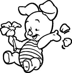 Piglet Blomsterblade baggrund — Ren Wallpapers