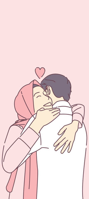 Pink kærlighed tegneserie hijab — Pixel 9 Wallpapers