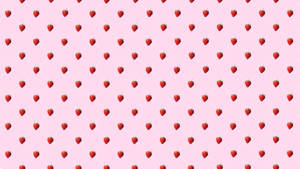 Pink Kawaii jordbær sømløst mønster